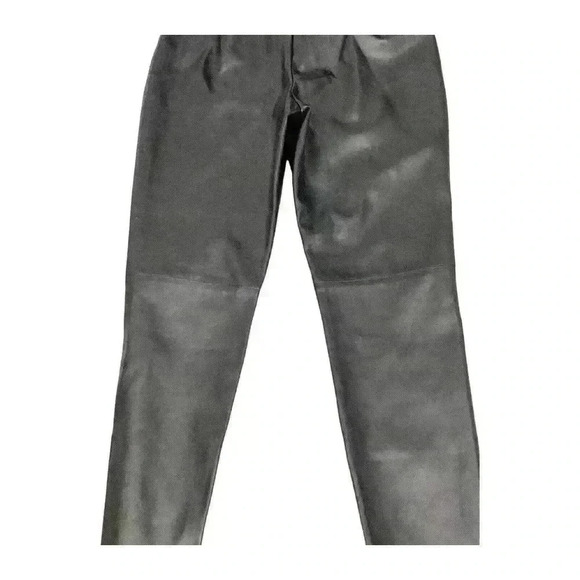 Lulus Keep Your Stride Black Vegan Leather Trouser Leggings Ankle Length SIZE-M - Picture 2 of 13